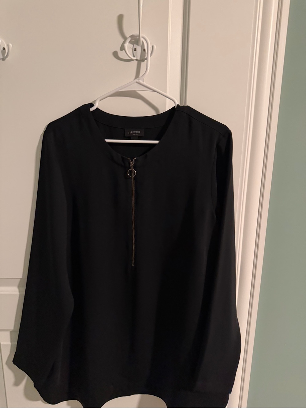 J. Jill Black Long-Sleeve Zip-Front Tunic